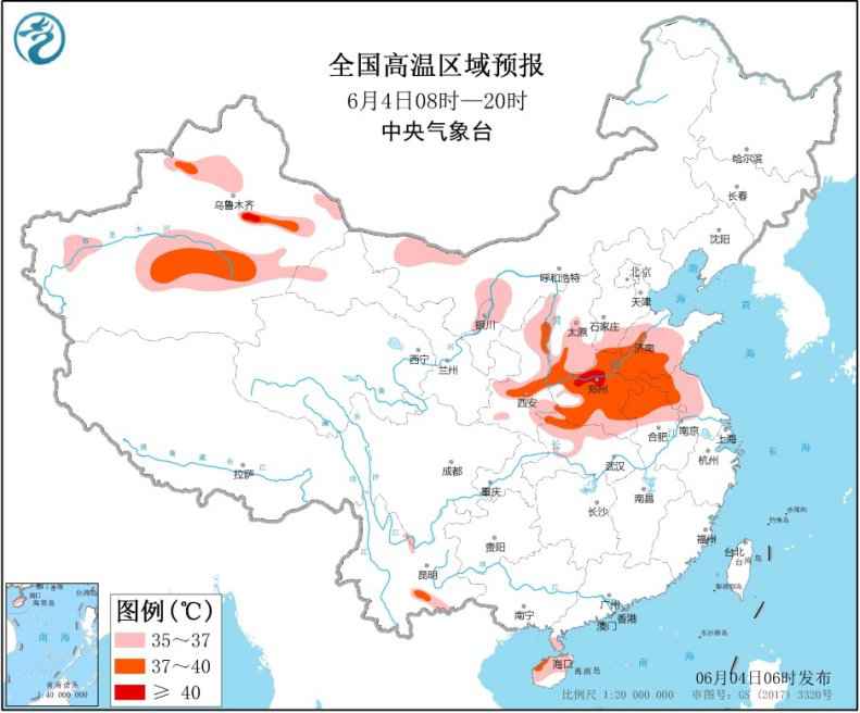 江南华南有持续性强降水 华北黄淮有持续性高温天气